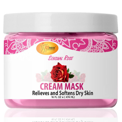 SPA REDI - Body and Foot Cream Mask, Sensual Rose, 16 Oz - Pedicure Massage for Tired Feet and Body, Hydrating, Fresh Skin - Infused with Hyaluronic Acid, Amino Acids, Panthenol, Comfrey Extract