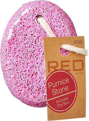 RED by Kiss Pumice Stone  Callus Remover for Dry and Wet Feet, Exfoliate Dry Dead Skin, Best Foot Care Pedicure Tool, Washable Foot Scrubber for Cracked Heels