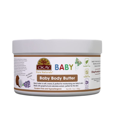 Okay | Baby Body Butter | For All Skin Types | Gently Moisturize And Protect | Nourishing | Free Of Sulfate, Silicone & Paraben | 7 Oz
