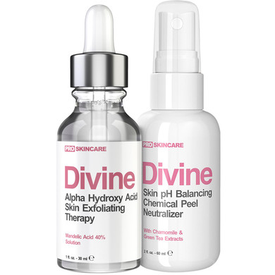 Anti Aging Skin Care Set: Mandelic Acid Peel 40% & Neutralizer Spray - This Chemical Peel Set Will Purify Your Skin & Eliminate Wrinkles, And Acne Scarring For An Ultra Clear & Glowing Complexion