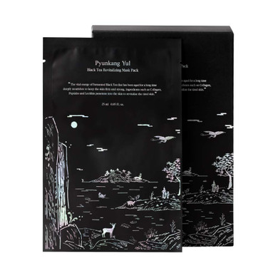 Pyunkang Yul Fermented Black Tea Revitalizing Mask Pack With Low Molecule Collagen, Shea Butter | Skin Revival, Elasticity Care, Deep Moisturizing | Korean Face Skin Care Facial Mask Sheet 25Ml X 10Ea