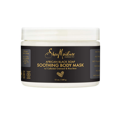 Sheamoisture Soothing Body Mask Body Mask For Sensitive Skin African Black Soap Body Mask With Shea Butter 12 Oz