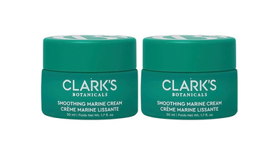 Clark's Botanicals Smoothing Marine Cream: Lightweight Face Moisturizer, Normal to Oily Skin with Antioxidants, Stimulates Hyaluronic Acid Production & Clears Pores, 1.7oz (Pack of 2)