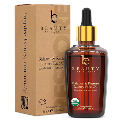 Organic Face Oil - Vitamin E Anti Aging Facial Oil - Rosehip Oil For Acne Scars - Argan Oil For Gua Sha Massage - Jojoba Oil - Day And Night Moisturizer For Dry Skin (Balance & Restore)1.34 Fl Oz (Pack Of 1)