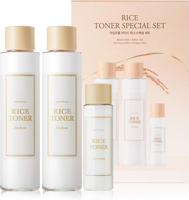 I'M From Rice Toner Special Set 11.15 Fl Oz, Limited Edition, Hydrating For Dry Skin, Vegan, Alcohol Free, Fragrance Free, Peta Approved, K Beauty Toner, Gift Set For Women