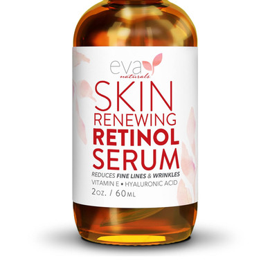 Eva Naturals Retinol Serum 2.5% For Face Anti Aging Serum With Hyaluronic Acid - Minimizes Fine Lines & Wrinkles, Improves Sun Damaged Skin And Fades Dark Spots - Vitamin A Serum (Double Size 2 Oz)2 Fl Oz (Pack Of 1)
