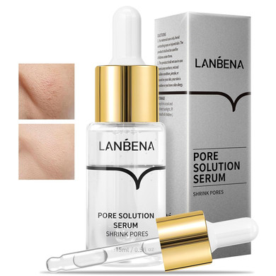 Lanbena Pore Minimizer Serum, Pore Minimizer & Reducer For Face, Minimizing, Shrinking, Oil Control Firming, Tightening Pores, 100% Vegan Pore Moisture After Blackhead Remover, 0.5 Fl.Oz