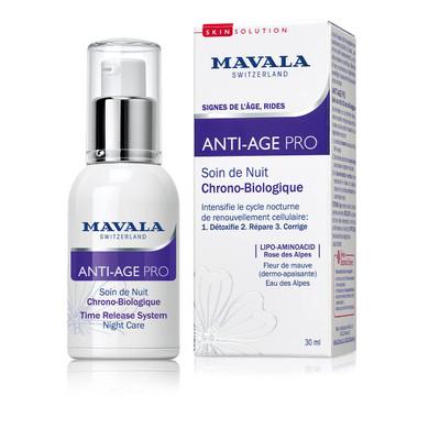 Mavala Anti Age Pro Night Care | Anti-Aging Serum | Detox, Rejuvenate, And Correct Signs Of Aging | Repair Wrinkles + Dark Spots | Vitamin C And Vitamin E | 1 Oz