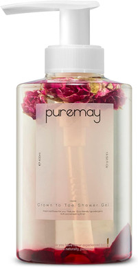 Puremay Crown To Toe Shower Gel Rose 400Ml | 100% Natural Base Pure Vegan Formula | Not Tested On Animals | Korean Skincare | All Skin Types