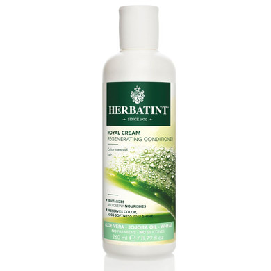 Herbatint Royal Cream Conditioner - With Aloe Vera, Jojoba Oil & Wheat Germ - Enhances Color, Softness & Shine - No Parabens, Sulfates, Gluten - 8.79 Fl Oz