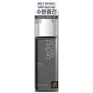 Mise En Scene Perfect Watery Serum For Hair Damage, Containing 7 Oils To Make Hair Ends Soft Silky And Smooth, Hair Essence For Moisturizing With Citrus Scent, Derma Test Completed, 2.70 Fl. Oz