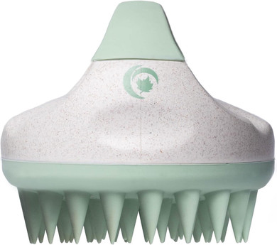 Hair Shampoo Brush And Scalp Exfoliator - Soft Silicone Scalp Massager Hair Growth Stimulator For Wet Or Dry Hair - In Shower Scalp Scrubber For Dandruff Removal Made With Recycled Wheat Straw - Greengreen1 Pack