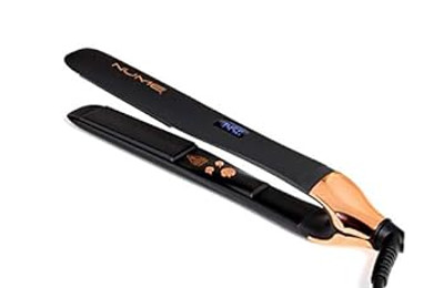 Nume Vanguard Hair Straightener Tourmaline Flat Iron  1 Inch Tourmaline Ceramic Floating Plates Hair Straightener With Smart Memory Function  Auto Shut Off Ideal For All Hair Types Ultra-Smooth, Shiny Resultsblack / Rosegold