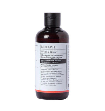 Bioearth Hair, Reinforcing Shampoo For Weak, Thinning, Atonic And Flabby Hair, With Reinforcing Effect, Made In Italy, Vegan, Aiab Certified - 250Ml Pack