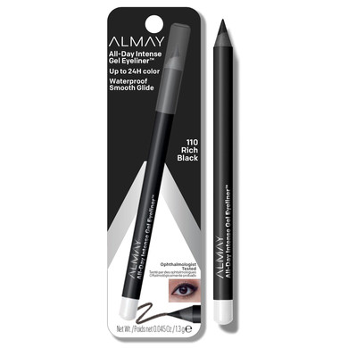 Almay Gel Eyeliner, Waterproof, Fade-Proof Eye Makeup, Easy-To-Sharpen Liner Pencil, 110 Rich Black, 0.045 Oz110 Rich Black1 Count (Pack Of 1)