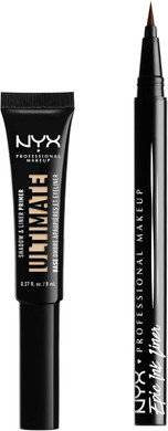 Nyx Professional Makeup Ultimate Shadow & Liner Primer, Medium + Epic Ink Liner, Black (2-Pack Bundle)02 Medium2 Piece Set
