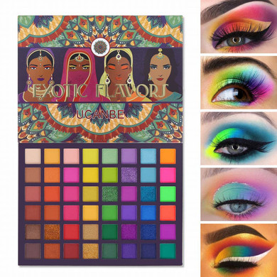 UCANBE EXOTIC FLAVORS Neon Eyeshadow Makeup Palette - 48 Colorful High Pigmented - Rainbow Matte Shimmer Glitter Eye Shadow Make Up Pallet Gift SetColorful Eyeshadow