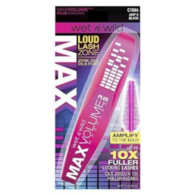 Wet N Wild Max Volume Plus Conditioning Non-Smudging Non-Clumping Mascara In Amp'D Black