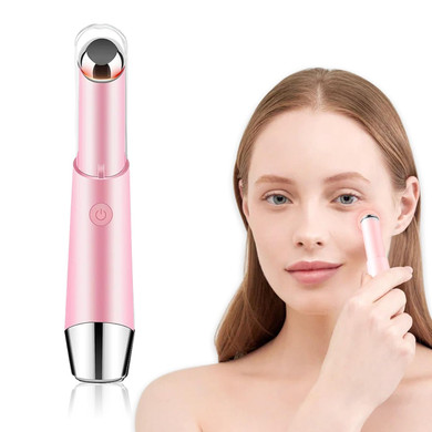 Syeyyds Eye & Face Massage Tool Wand Pen, Eye Lift Wand Heated Warm, Vibration, Firm Tone, Eye Fatigue, Eyes Dark Circles Eye Bags, Skin Care Tool For Eyes, Beauty Products Absorption (Pink)Pink
