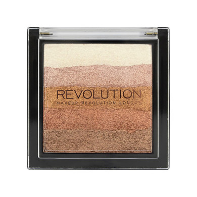 Makeup Revolution Vivid Shimmer Brick Bronzer Highlighter, Bronze Kiss