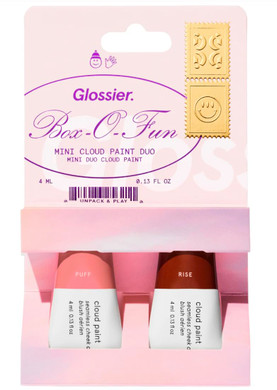 Glossier Mini Cloud Paint Gel Cream Blush Duo:: Rise (Warm Terracotta) And Puff (Light, Cool Pink)