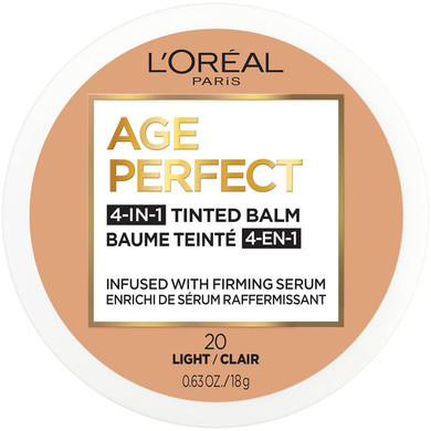 L'Oreal Paris Age Perfect 4-in-1 Tinted Face Balm Foundation with Firming Serum, Light 20, 0.61 OunceLight 20