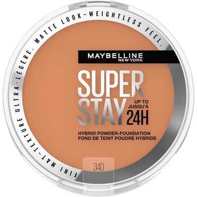 Maybelline Super Stay Up To 24Hr Hybrid Powder-Foundation, Medium-To-Full Coverage Makeup, Matte Finish, 340, 1 Count340