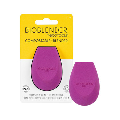 EcoTools Bioblender Makeup Sponge, Compostable Makeup Blending Sponge, Eco-Friendly, For Liquid & Cream Foundation & Base Coverage, Cruelty Free & Vegan, Packaging May Vary, 1 Count