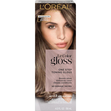 Lã¢ÂOrã£Â©Al Paris Le Color Gloss One Step In-Shower Toning Hair Gloss, Neutralizes Brass, Conditions & Boosts Shine, Smoky Bronde, 4 Ouncesmokey Bronde