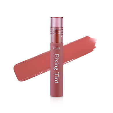 Etude Fixing Tint #12 Salmon Brick | Long Lasting High Pigmented Liquid Lipstick |Waterproof Lightweight Matte Finish Lip Stain| Full Coverage