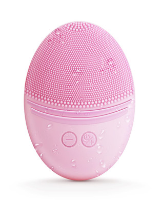 EZBASICS Sonic Facial Cleansing Brush Made with Ultra Hygienic Soft Silicone, Waterproof Sonic Vibrating Face Brush for Deep Cleansing, Gentle Exfoliating and Massaging, Inductive Charging PinkHot Pink