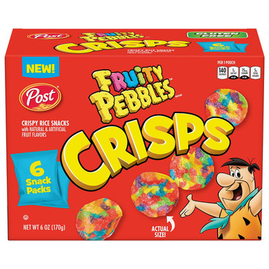 Fruity Pebbles Crisps, Portable Cereal Snack For Kids And Families, Gluten Free, 6 - 1 Ounce Packs In Each Box, 1 Box
