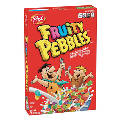 Post Fruity Pebbles Cereal With Vitamins & Minerals, Gluten-Free, Kosher Pareve, 11 Ounce (Pack Of 12)