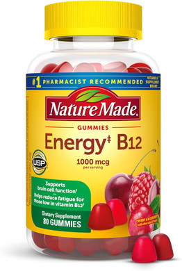 Nature Made Energy B12 1000 Mcg, Dietary Supplement For Energy Metabolism Support, 150 Gummies, 75 Day Supply