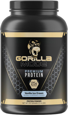 Gorilla Mode Premium Whey Protein - Vanilla Ice Cream / 25 Grams Of Whey Protein Isolate & Concentrate/Recover And Build Muscle (30 Servings)