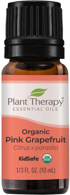 Plant Therapy Organic Pink Grapefruit Essential Oil 10 Ml (1/3 Oz) 100% Pure, Undiluted, Therapeutic Grade