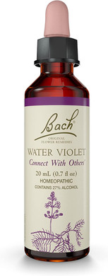 Bach Original Flower Remedies, Water Violet For Connecting With Others, Natural Homeopathic Flower Essence, Holistic Wellness And Stress Relief, Vegan, 20Ml Dropper