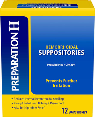 Preparation H Hemorrhoid Symptom Treatment Suppositories, Burning, Itching And Discomfort Relief (48 Count)