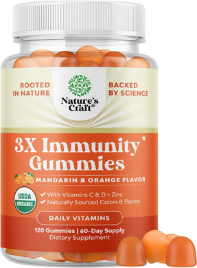 Vegan Organic Immune Support Gummies - D3 Zinc And Vitamin C Gummies For Adults Immunity - Organic Vitamin D Gummies For Adults Immune Support Supplement - Gluten Free & Non-Gmo (60 Servings)
