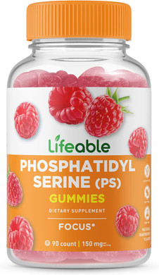 Lifeable Phosphatidylserine (Ps) Gummies  Great Tasting Natural Flavor Vitamin Supplements  Gluten Free, Vegetarian, Gmo Free Chewable  For Focus And Memory  For Adults, Man, Women (90 Count)