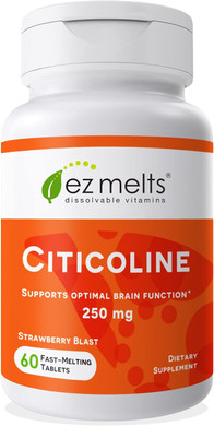 EZ Melts Dissolvable Citicoline Supplement 250 mg, Sugar-Free, 2-Month Supply