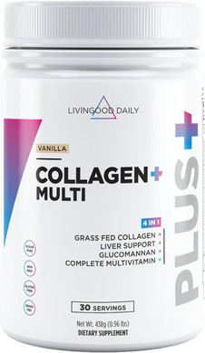 Livingood Daily Vanilla Collagen Powder, 30 Servings - Collagen Protein Powder (Collagen Type 1 And 3) Plus Multivitamin, Milk Thistle & Glucosamine - Hydrolyzed Collagen Peptides - 15.87Oz