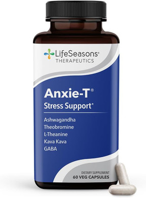 Anxie-T - Stress Relief Supplement - Supports Mood & Mental Focus - Feel Calm And Relaxed - Eases Tension & Nervousness - Ashwagandha, Kava Kava, Gaba & L-Theanine - 60 Capsules