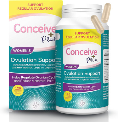 Conceive Plus Womens Ovulation Support - Pcos Supplement For Fertility, Myo-Inositol & D-Chiro Inositol, Folate, Ginger And Coq10  Ovulation Supplement, Hormone Balance For Women  120 Soft Capsules