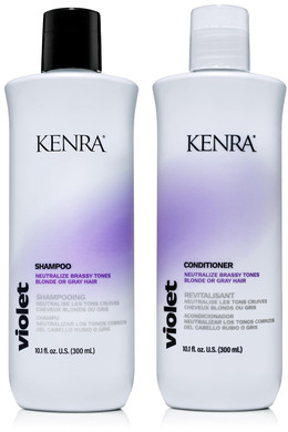 Kenra Violet Shampoo & Conditioner Set | Eliminates Brassy Tones | Purple Pigment + Deposit | Neutralizes Yellow | Moisturizes Processed Hair | Enhances Vibrancy Of Blonde Or Gray Hair