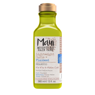 Maui Moisture Lightweight Curls + Flaxseed Shampoo, Paraben Free, Silicone Free, 13 Fl Oz,Green