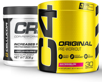 Cellucor Pre Workout & Creatine Bundle, C4 Original Pre Workout Powder, Frozen Bombsicle, 30 Servings + Cor Performance Creatine Powder, 72 Servings