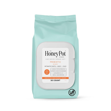 The Honey Pot Company, Prebiotic Intimate Wipes, 30 Ct