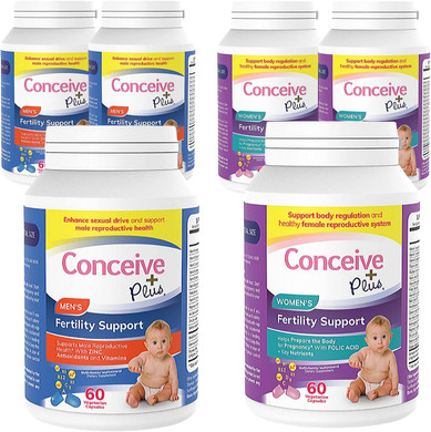 CONCEIVE PLUS His + Hers Fertility Support 3 Month Supply Prenatal Supplements - Vitamins Bundle for Couples Trying to Conceive