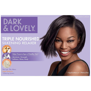 SoftSheen-Carson Dark and Lovely Triple Nourished Silkening No-Lye Relaxer with Shea Butter, Super